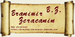 Branimir Žeračanin vizit kartica